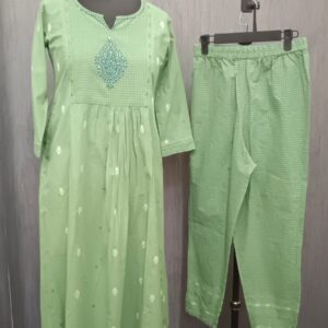 Mint Breeze Embroidered Kurta Set