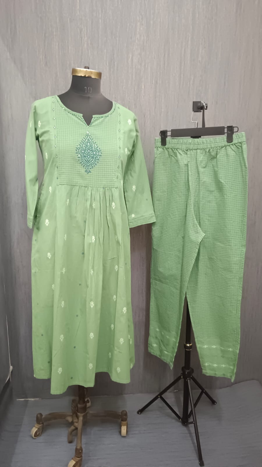 Mint Breeze Embroidered Kurta Set