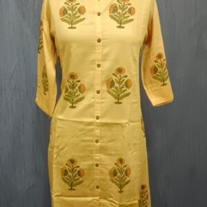 Mustard Floral Embroidered