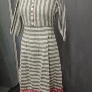 Grey Striped Kurta