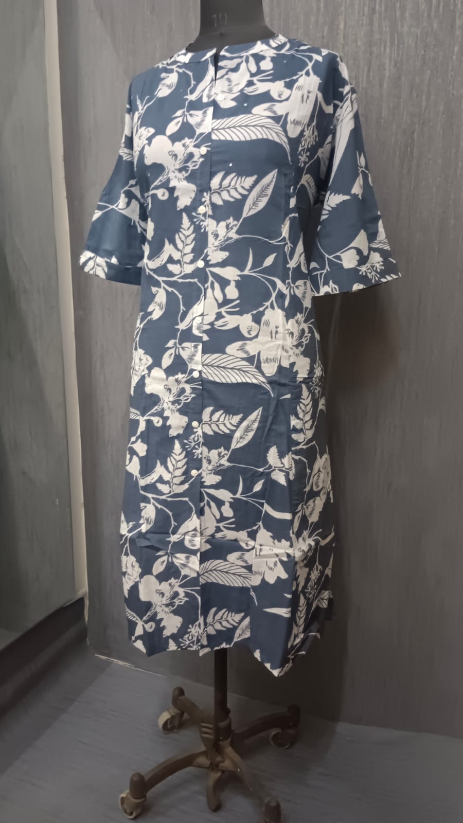 White Petal Print Kurti