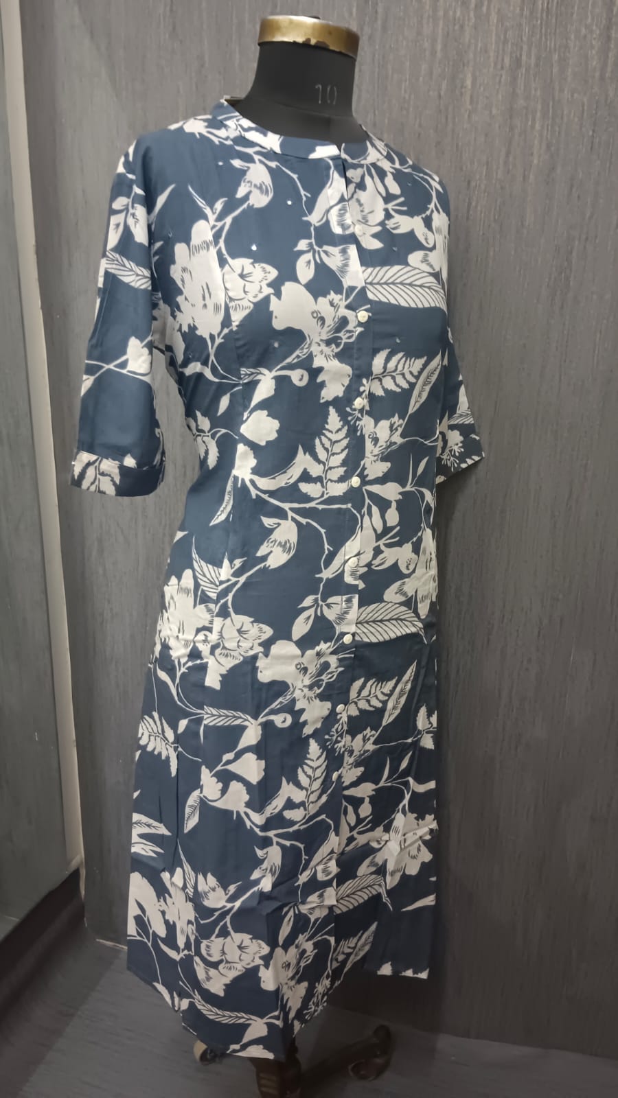 White Petal Print Kurti - Image 2