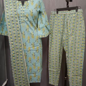 Fresh Bloom Aqua Kurti Set