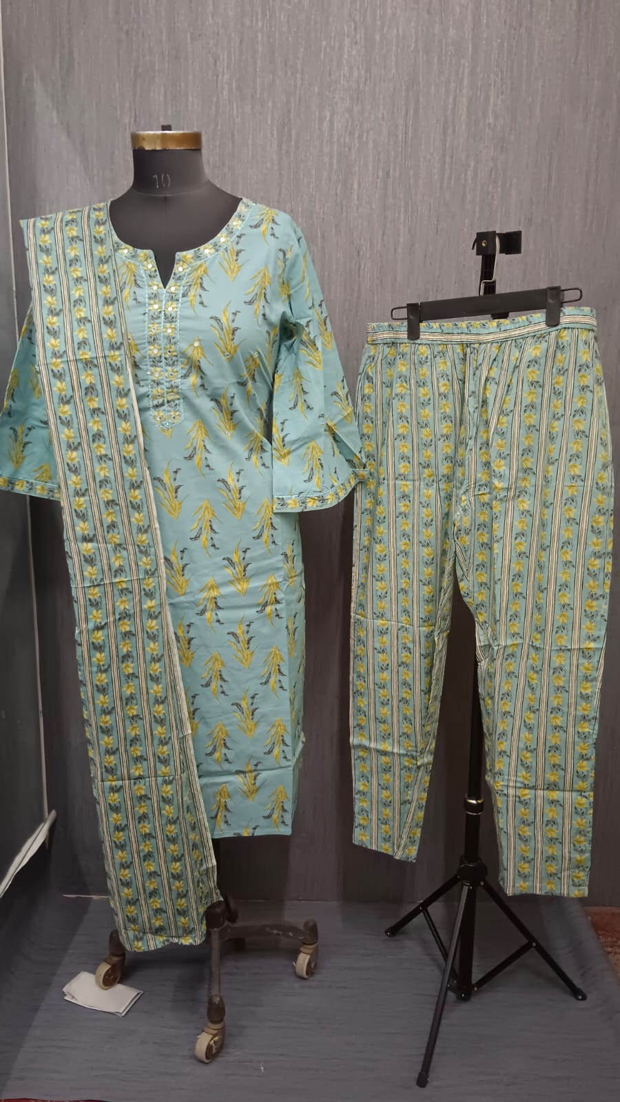 Fresh Bloom Aqua Kurti Set