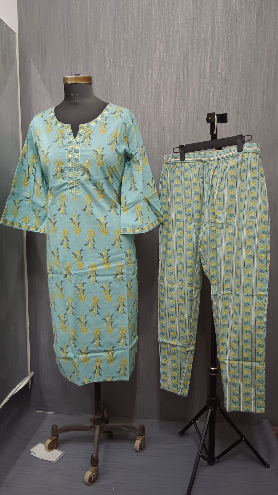 Fresh Bloom Aqua Kurti Set - Image 3