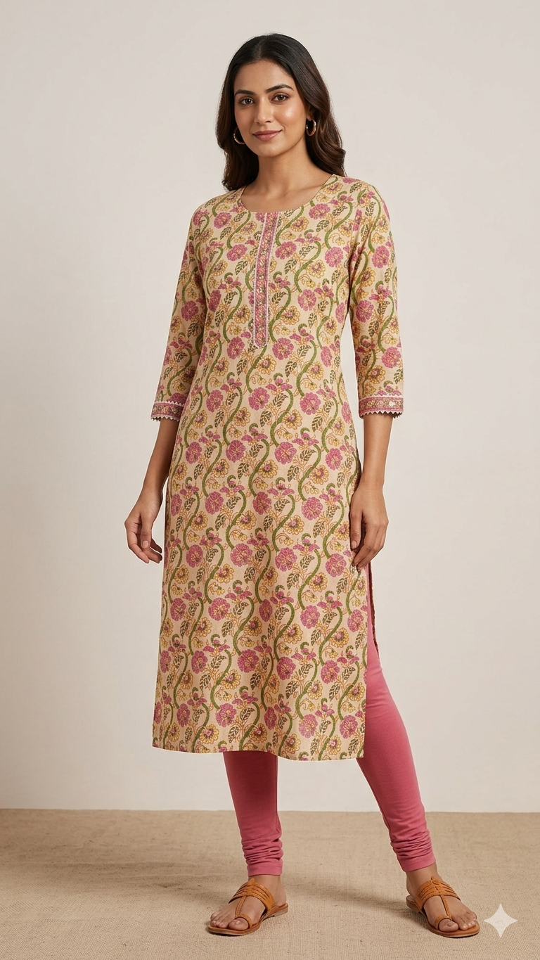 Pink Vine Printed 3505