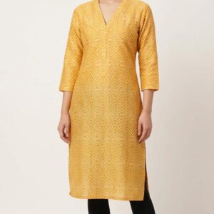 Mustard Yellow Geometric Printed  3525