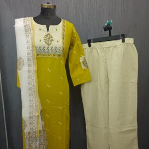 Mustard Yellow Embroidered 6070