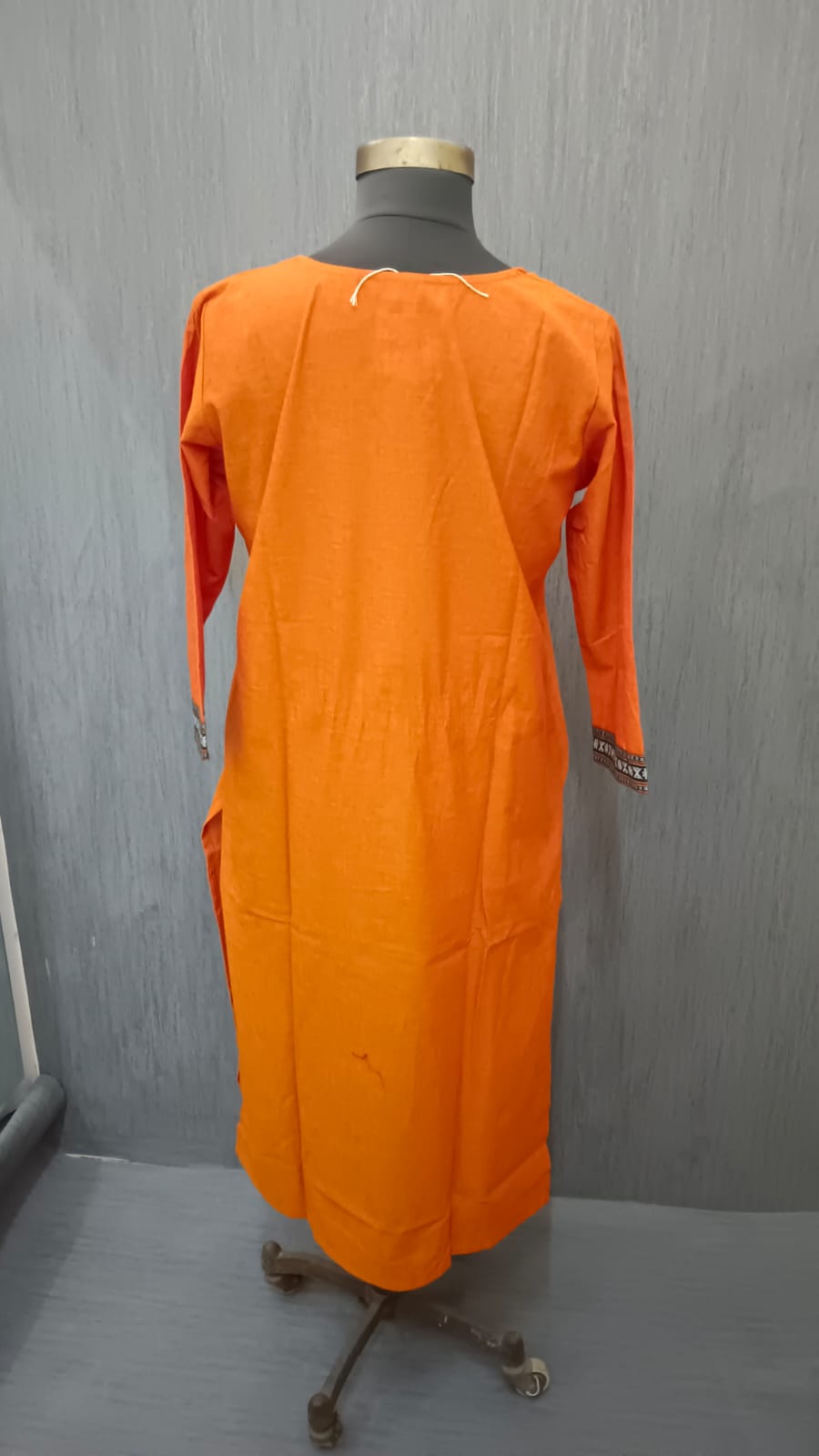 Orange Cotton Straight Kurti 6086 - Image 3