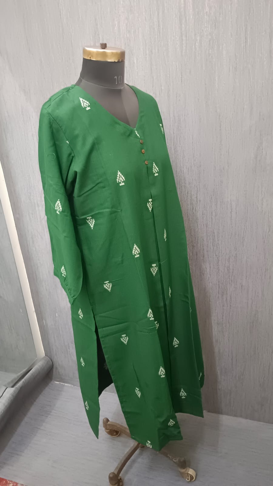Emerald Green Printed Cotton 6087 - Image 2