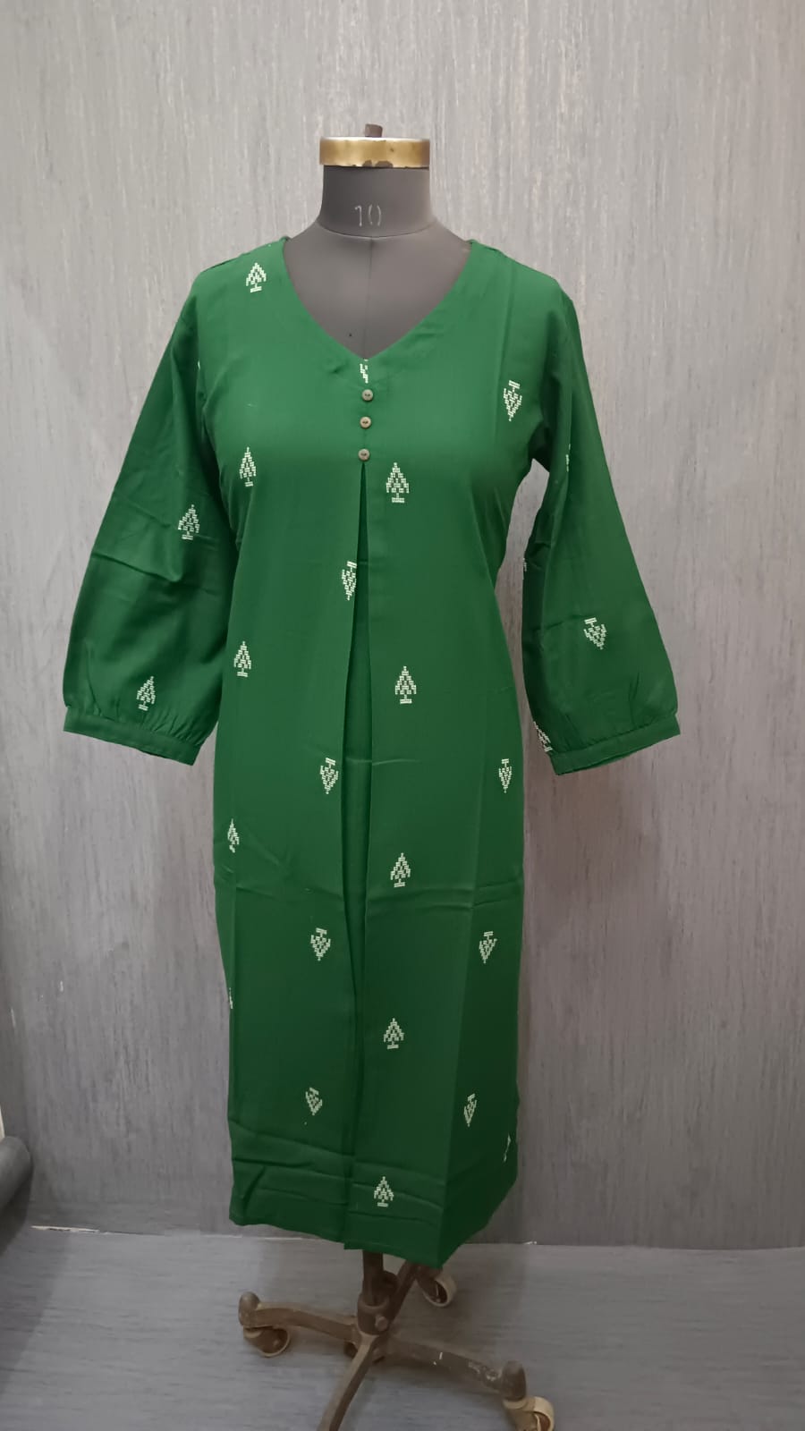 Emerald Green Printed Cotton 6087