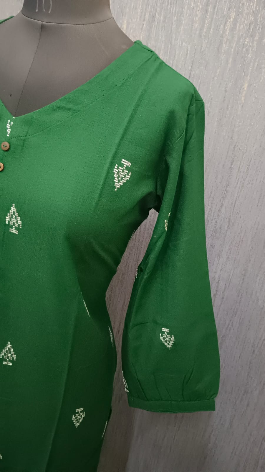 Emerald Green Printed Cotton 6087 - Image 3