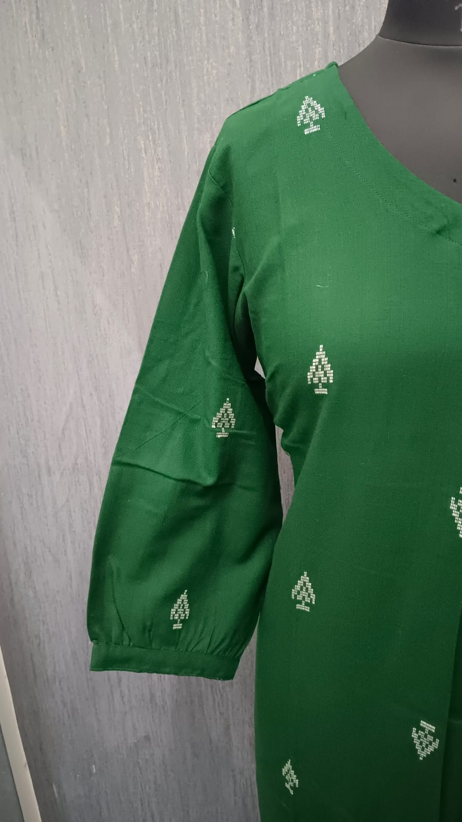 Emerald Green Printed Cotton 6087 - Image 4