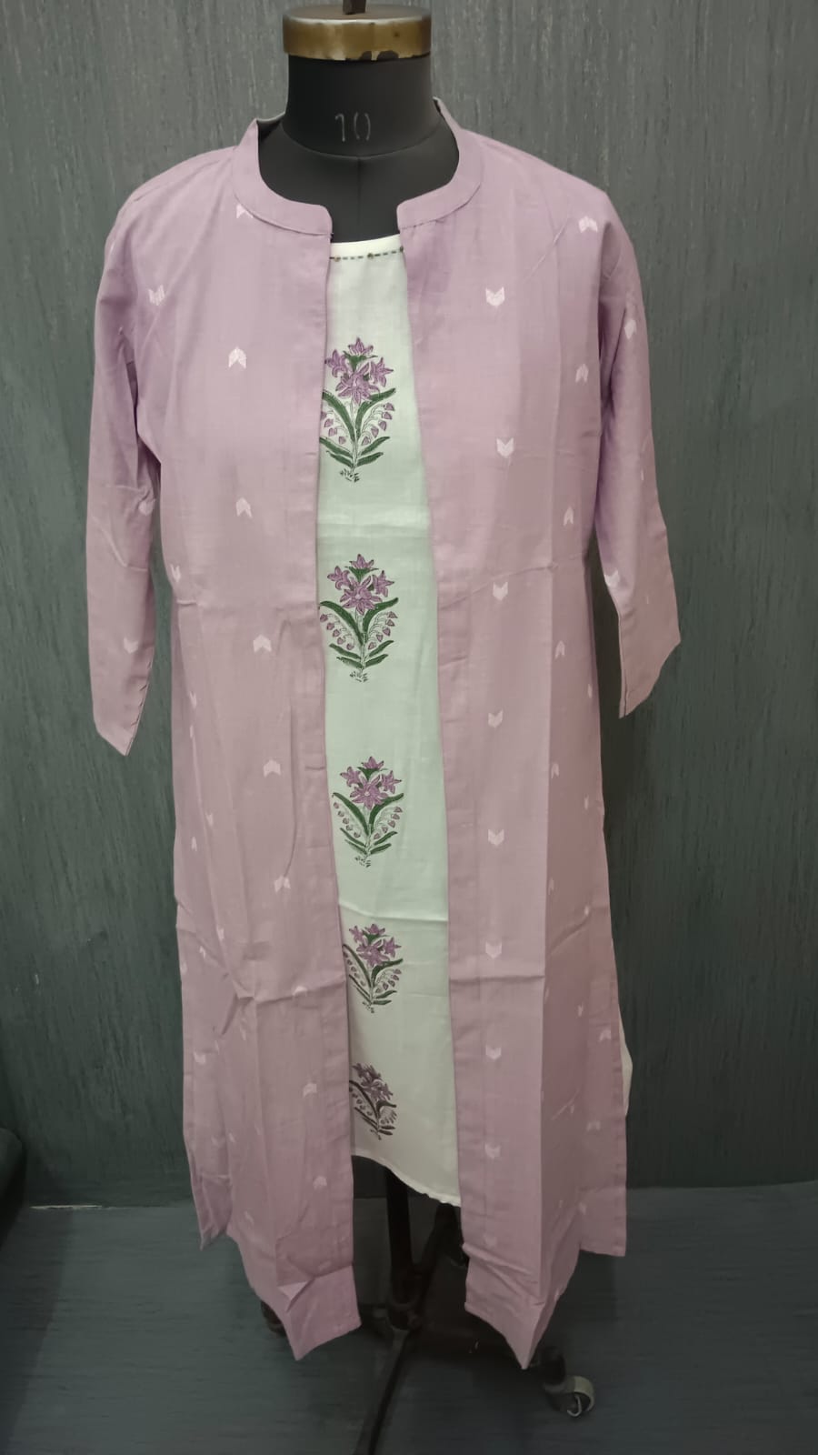 Lavender Layered Floral Printed Cotton 6074