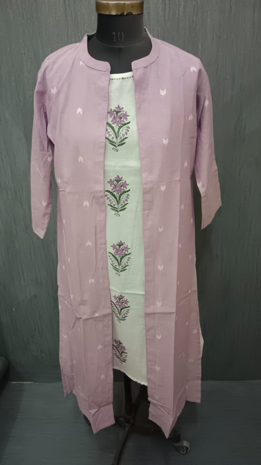 Lavender Layered Floral Printed Cotton 6074 - Image 3