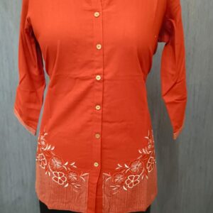 Rust Orange Embroidered  6046